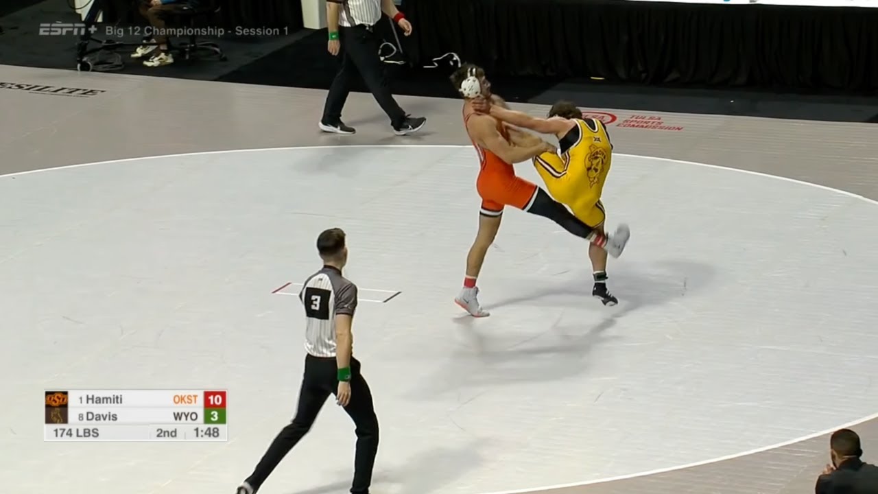 174lbs Dean Hamiti (Oklahoma State) vs Riley Davis (Wyoming)