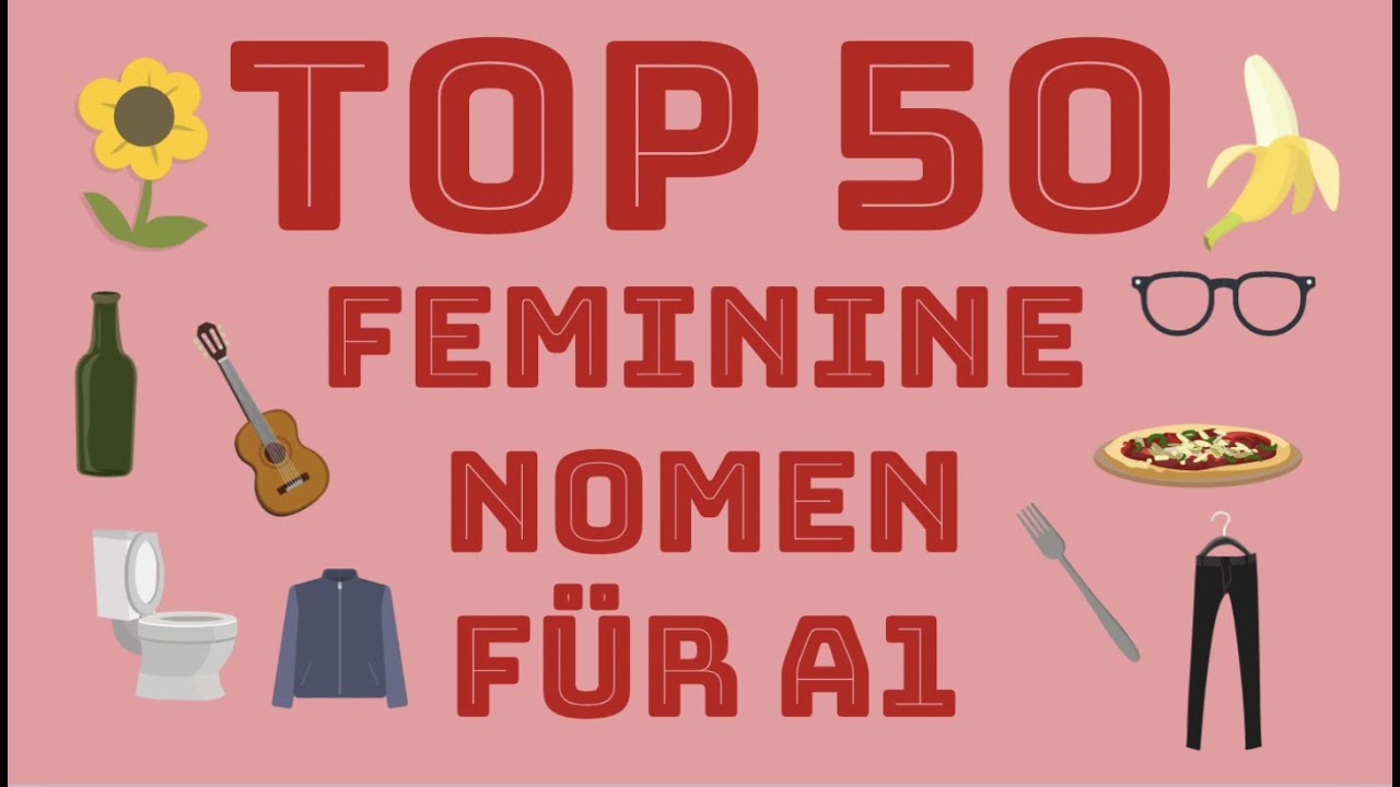 Top 50 feminine Nomen | Deutsch lernen A1| Test | die-Wörter | Wortschatz | Hör zu und sprich nach!