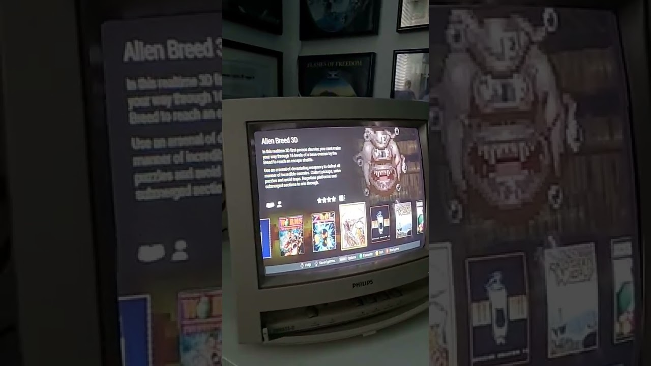 The A500 Mini Played On A Vintage Phillips CM8833 MK2 CRT Color Monitor Amiga 500 Mini