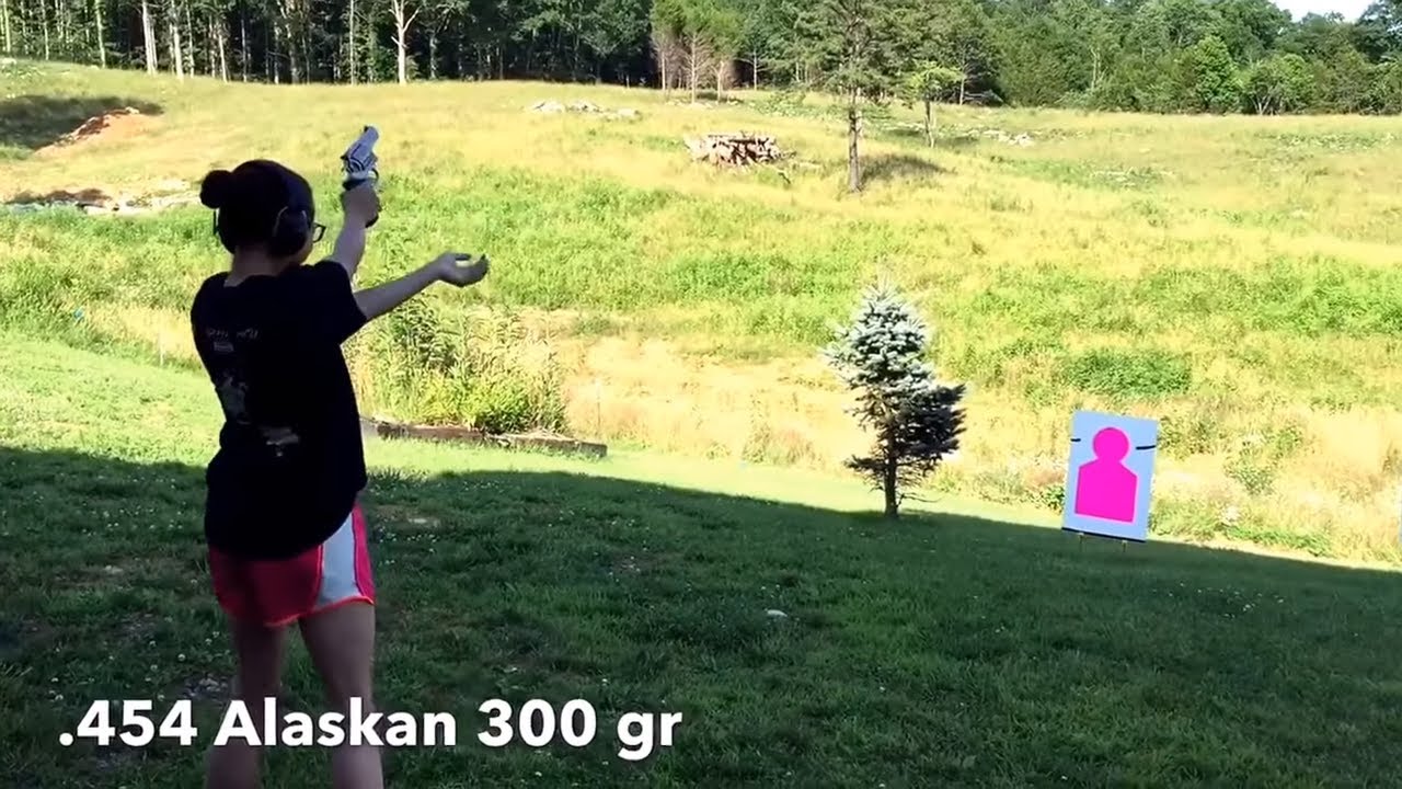 Girl Shooting The Ruger Super Redhawk Alaskan .454