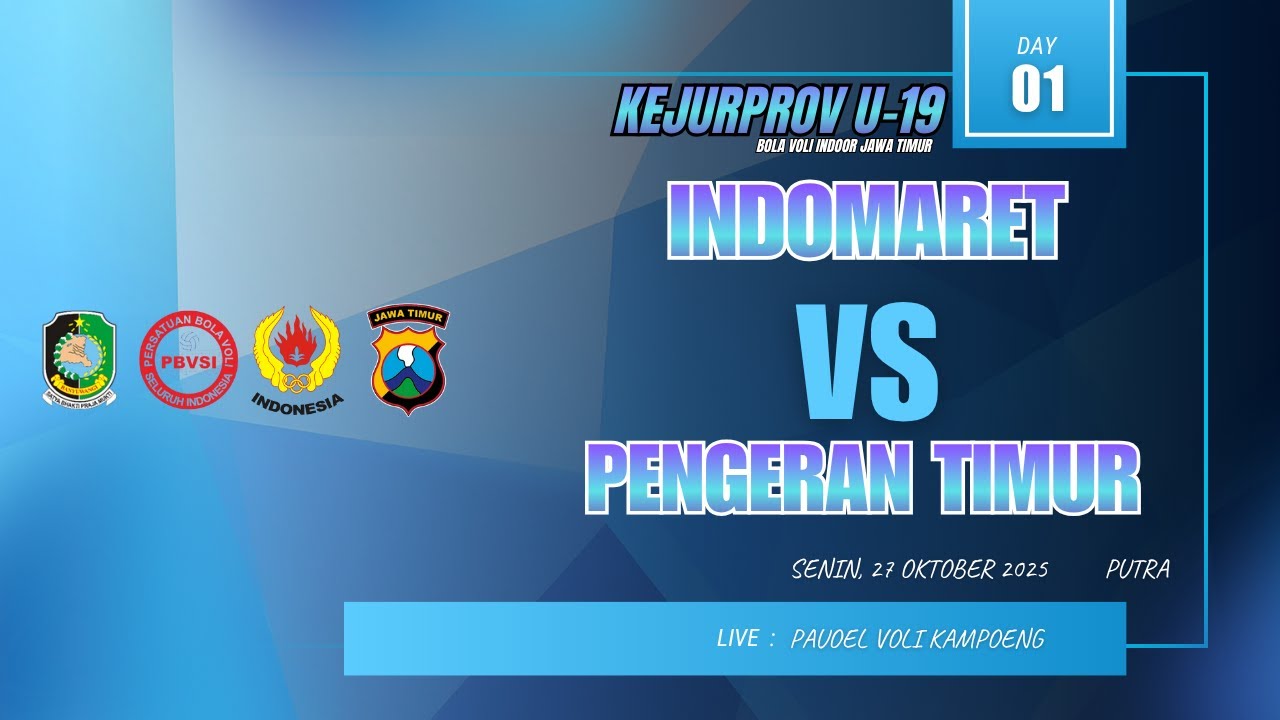 LIVE 🔴 KEJURPROV U-19 PUTRA | INDOMARET 🆚 PANGERAN TIMUR