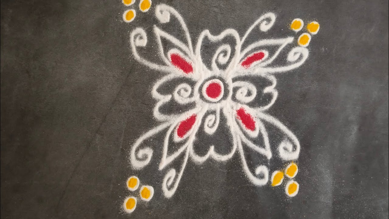 रांगोळी दररोज दारात काढण्यासाठी सुरेख अशी सुंदर #rangoli design 🌹