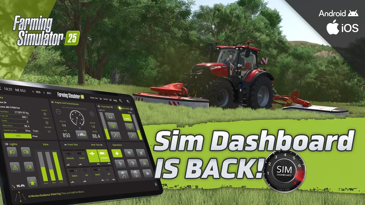 Sim Dashboard вернулся в FS25 и теперь на iOS