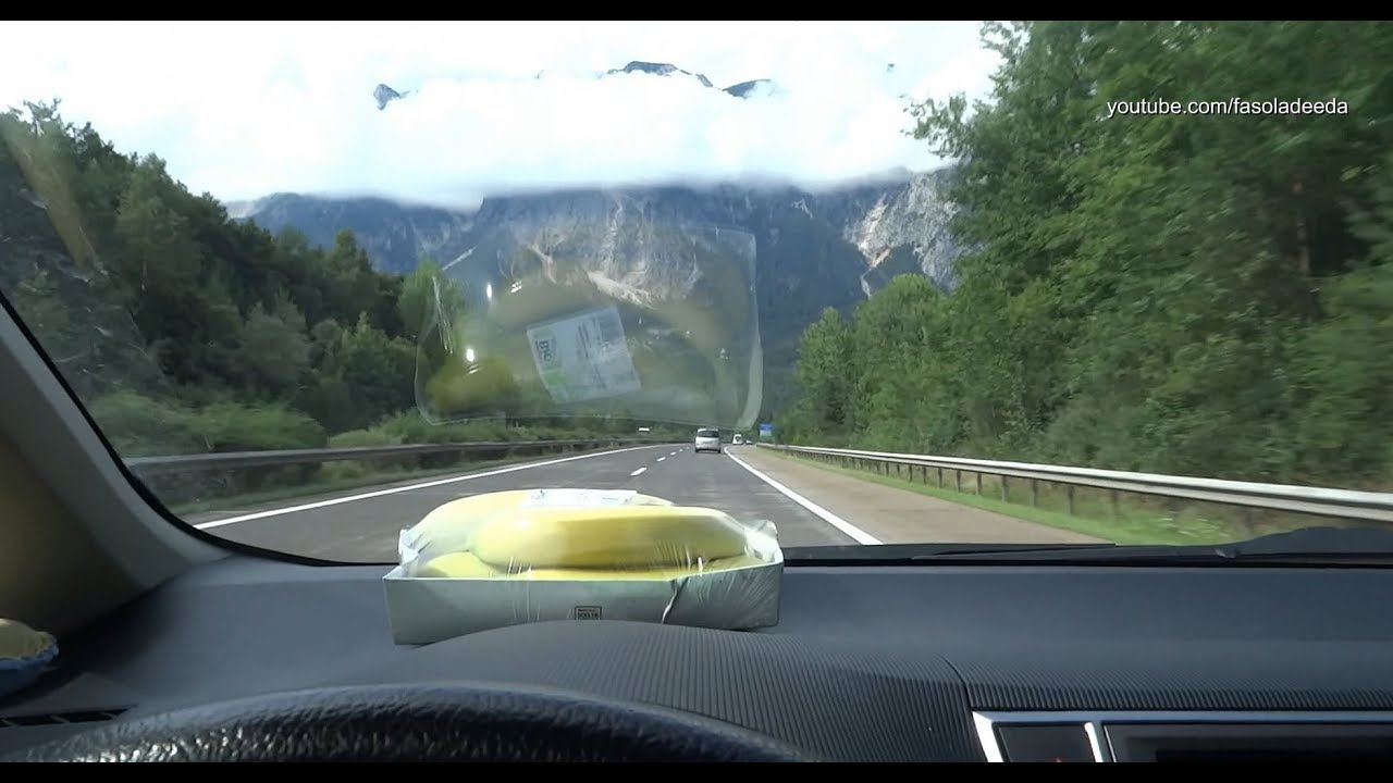 Italy To Germany, 1250km non stop Autobahn, Toyota Verso S, Alps, POV