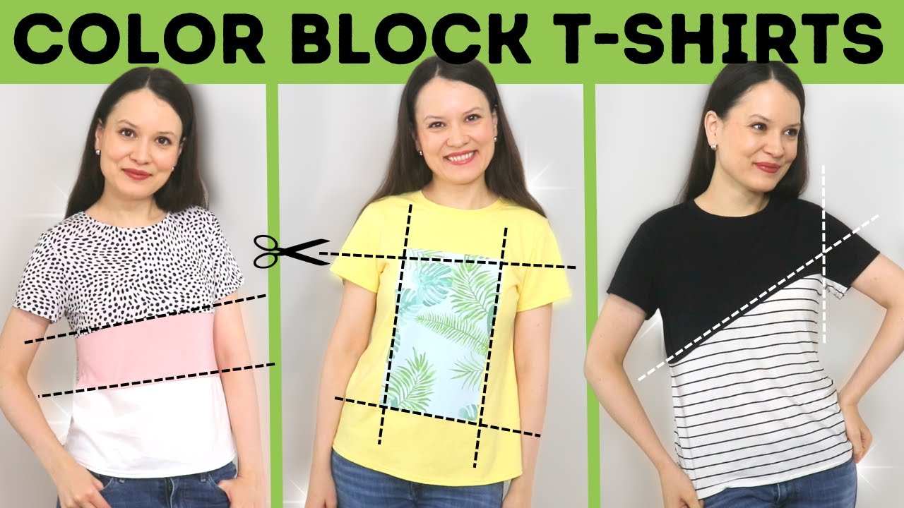 HOW TO turn fabric scraps into modern t-shirts? 3 EASY ideas!