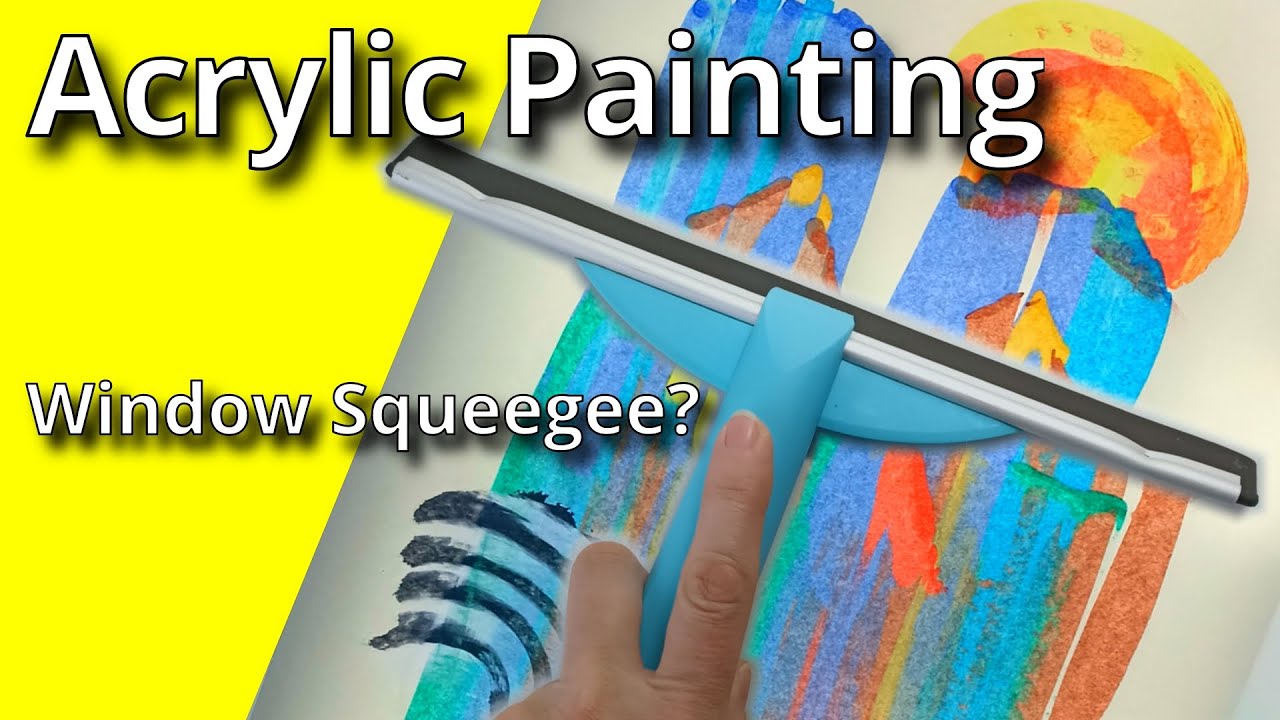 #226 TikTok made me do it! Squeegee Art using Cheap Acrylic Paint / So much Fun and Easy