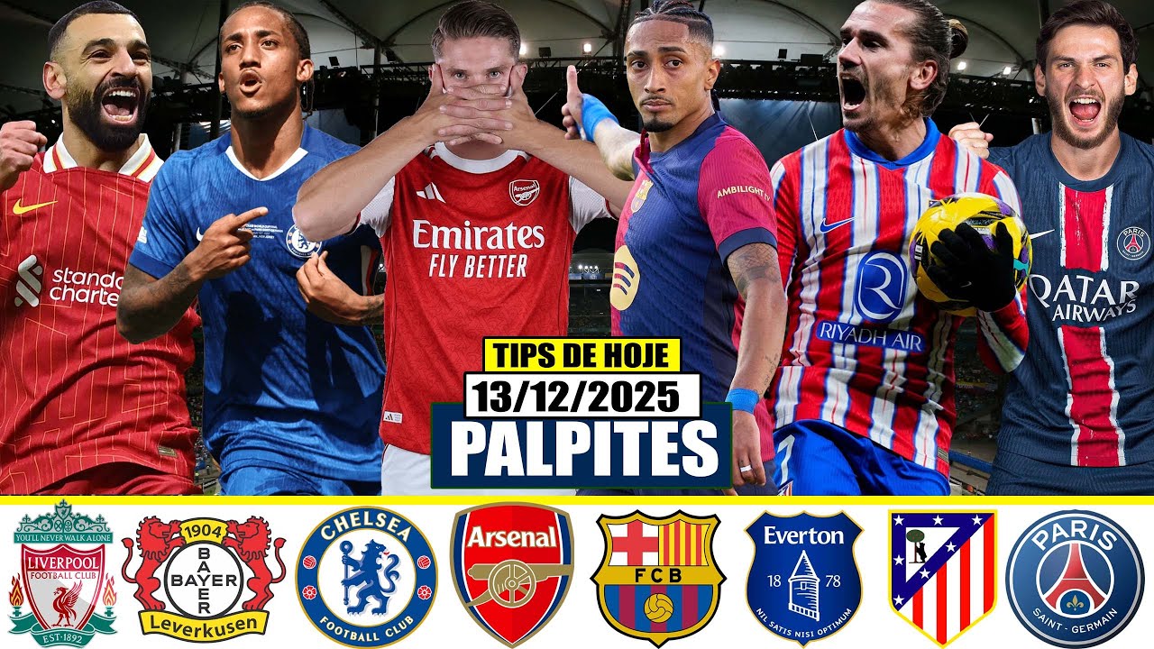 ✅🚀PALPITES FUTEBOL HOJE S&Aacute;BADO 13/12/2025 FUTEBOL EUROPEU & MUNDIAL+ BILHETE PRONTO⚽⚽
