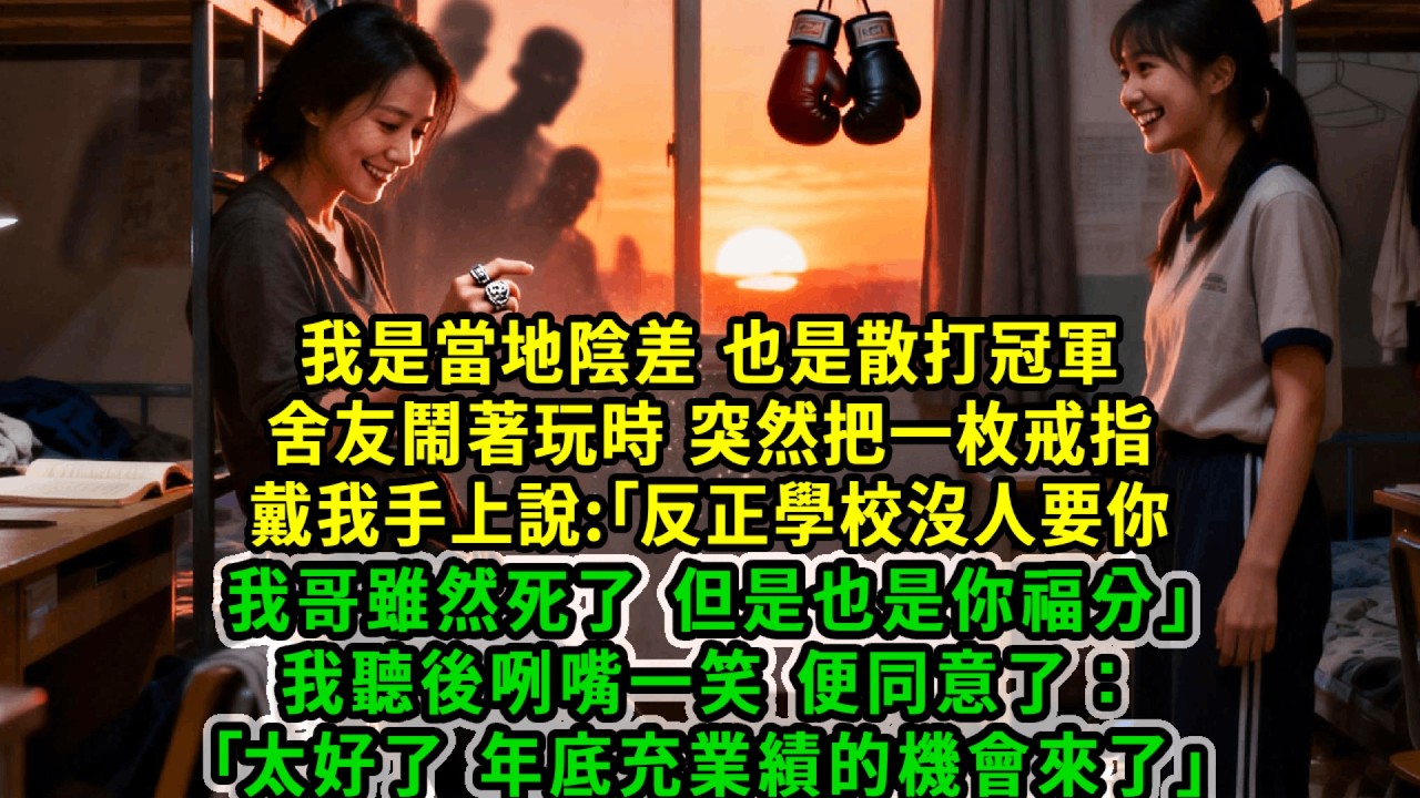 我是當地陰差，也是散打冠軍，舍友鬧著玩時，突然把一枚戒指戴我手上說:｢反正學校沒人要你，我哥雖然死了，但是也是你福分｣我聽後咧嘴一笑，便同意了：｢太好了，年底充業績的機會來了｣#風起雲湧 #爽文