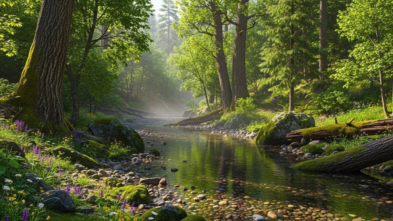 Calm Flowing River 🌿 Peaceful Natural Ambience for Meditation and Deep Sleep #111