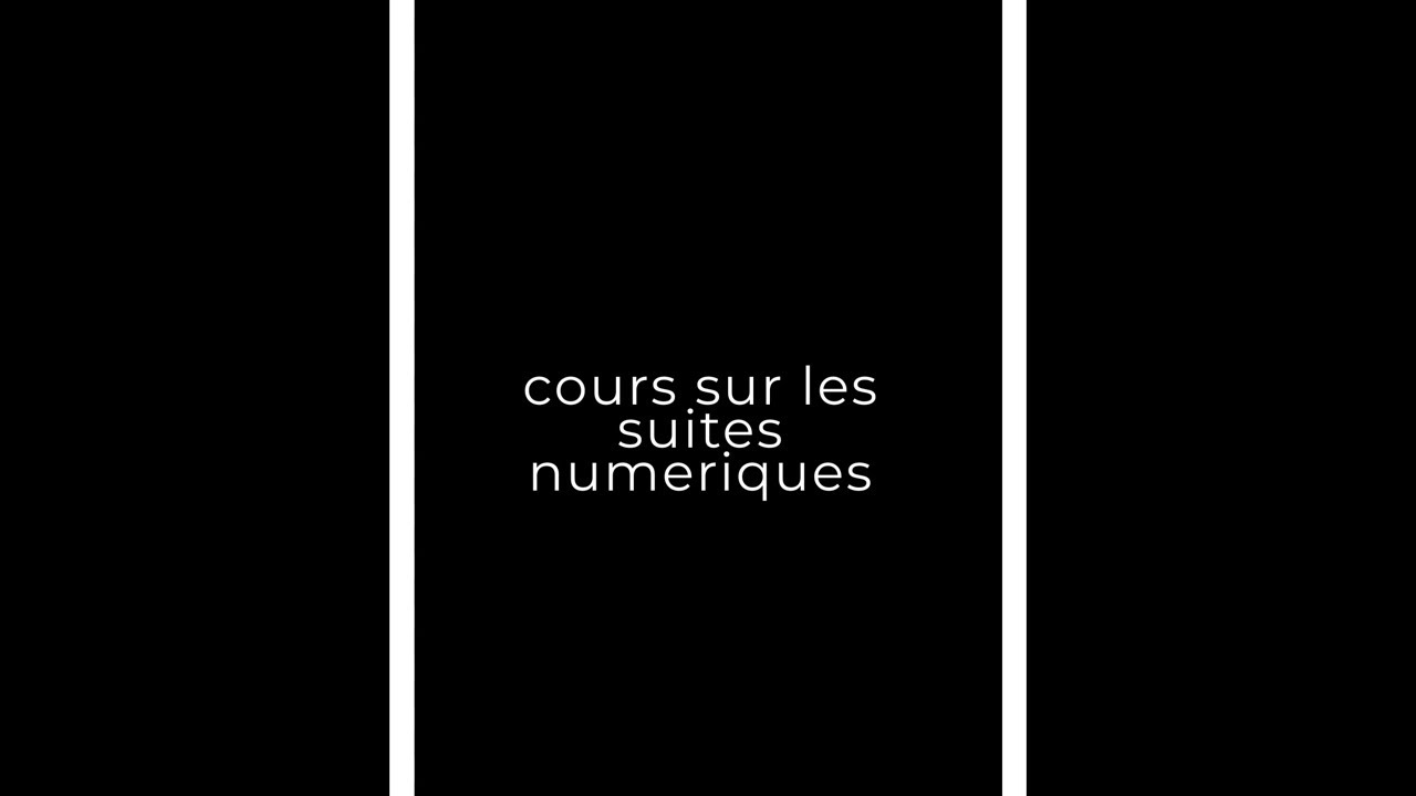 Cours sur les suites numériques 