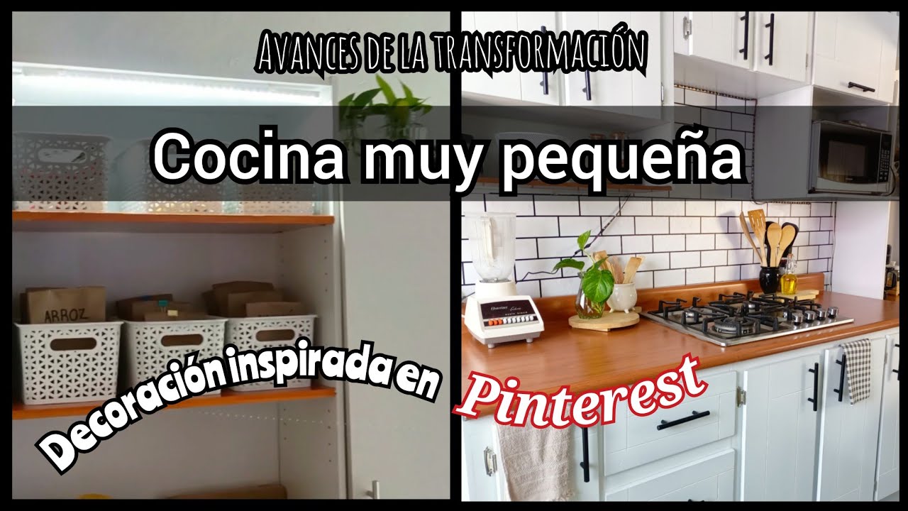 remodelación de Cocina pequeña con adherible/ organización y decoración  Les comparto los avances☑️