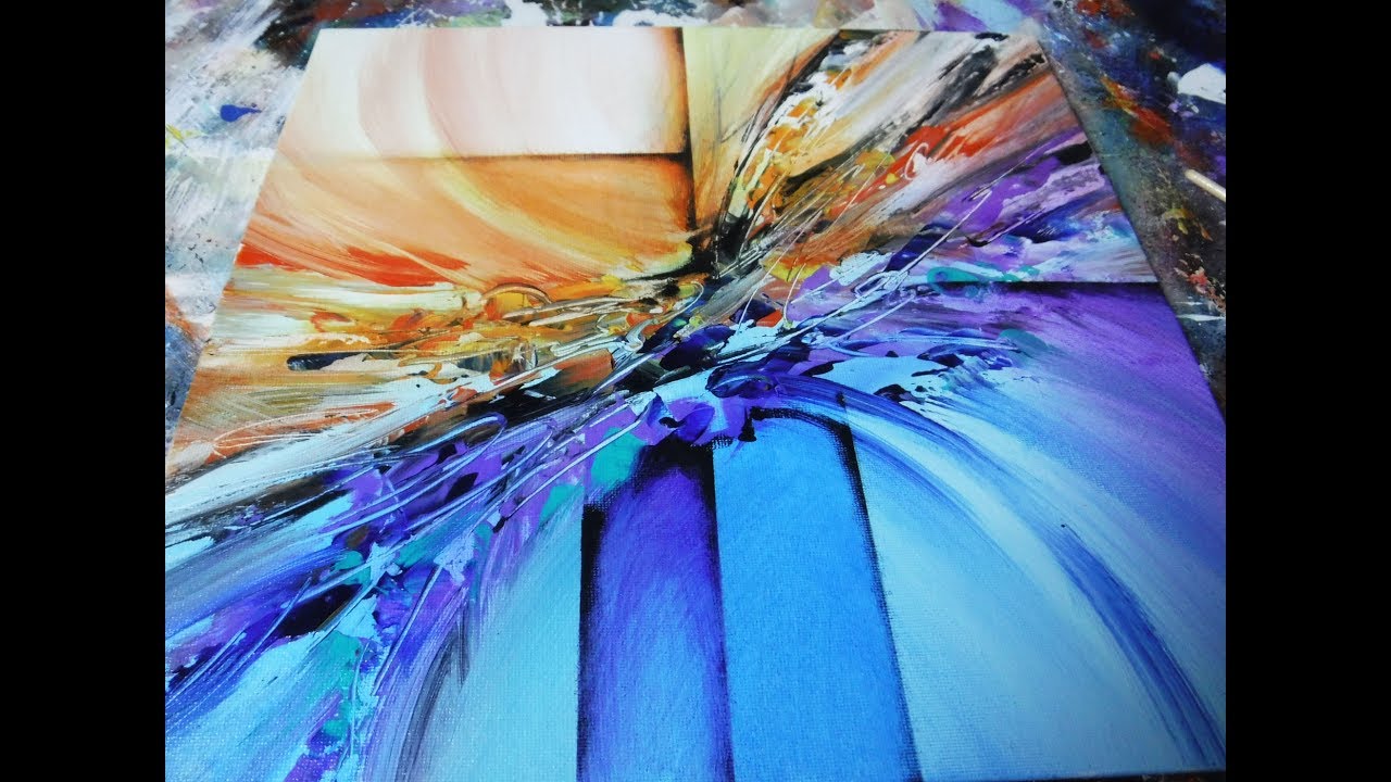 Abstract Painting DEMO 22 / Abstract art / Blending acrylics / painting techniques