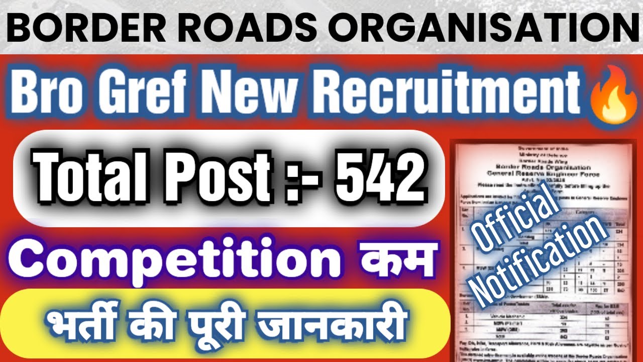 Bro Gref New Recruitment 2025🔥! 542 Post ! Vehicle Mechanic ! MSW DES ! Painter ! Bro Offline Form