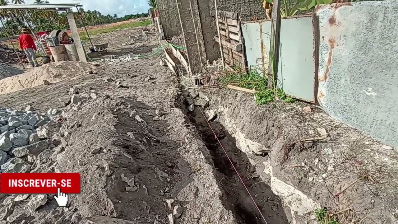 Como fazer fundações para muro em solo arenoso #obra #pavimentação #fundação