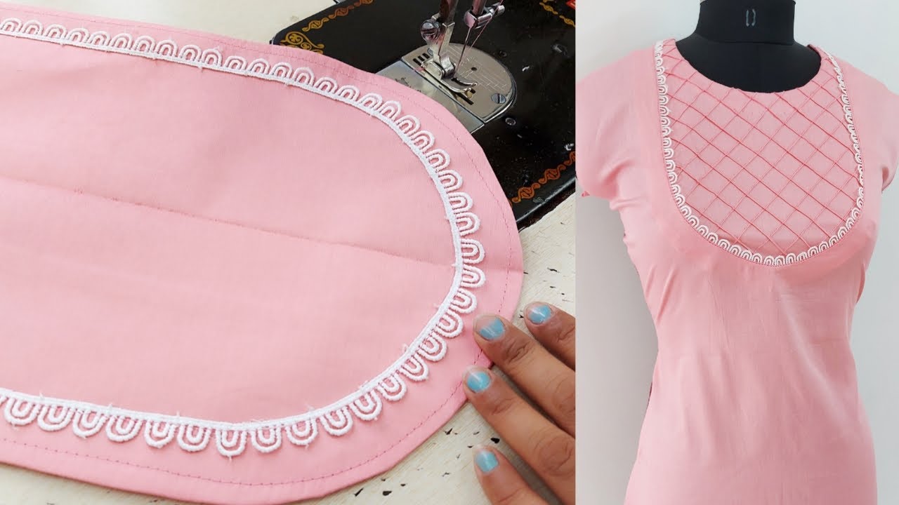 Pintucks और Lace के साथ बनाएं बेहद खूबसूरत Neck Design | Reet Designs