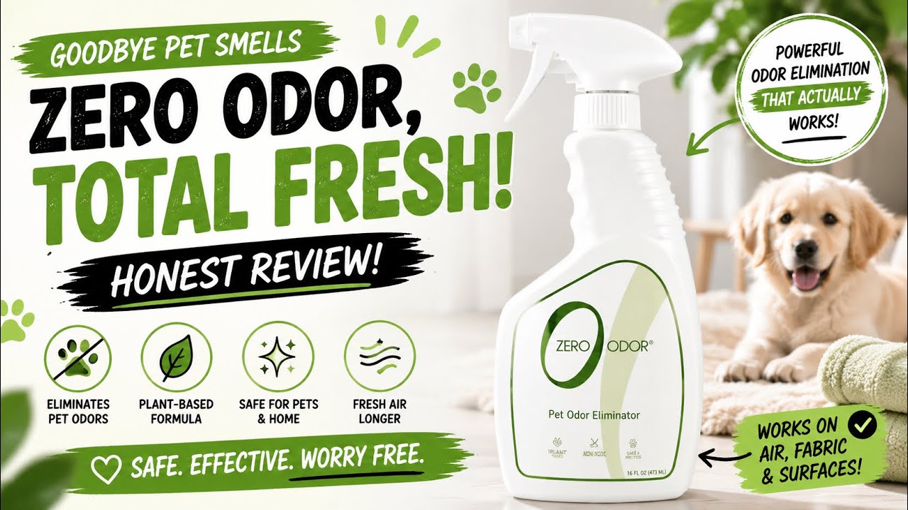 Zero Odor Pet Odor Eliminator Review | Spray for Carpet, Furniture & Pet Beds