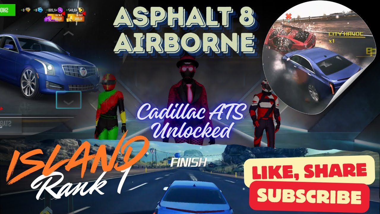 Asphalt 8 Career Mode | Iceland Rank 1 | New Car Unlocked: Cadillac ATS