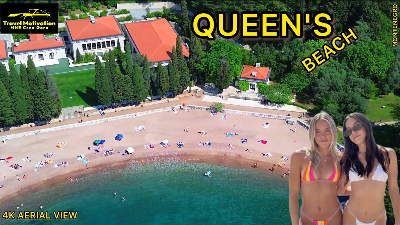 KRALJEVA, KRALJIČINA plaža, Park MILOČER u Maju 2024 - KING'S & QUEEN'S Beach [4K Aerial View] MNE