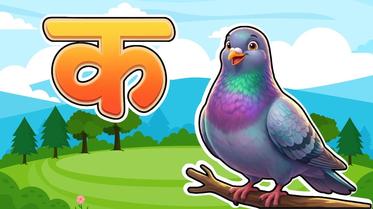 क से कबूतर,अ से अनार a se anaar k se kabutar | Hindi varnmala | ABCD क से‌ कबूतर अ से अनार, for kids
