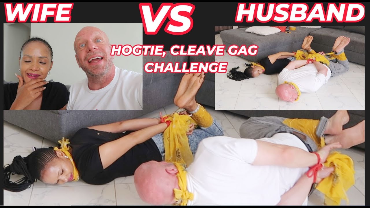 FIRST HOGTIE AND CLEAVE GAG ESCAPE CHALLENGE WITH MY HUSBAND/ ROPE TIE & DUCTTAPE ESCAPE CHALLENGE