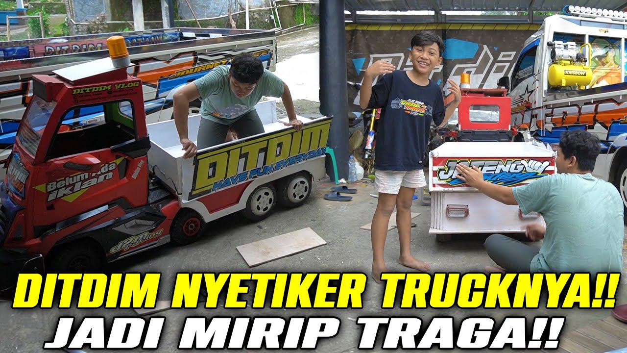 STIKER BAK TRUK DIMAS!! DITDIM PASANG STIKER DI MINI TRAGA DIMAS