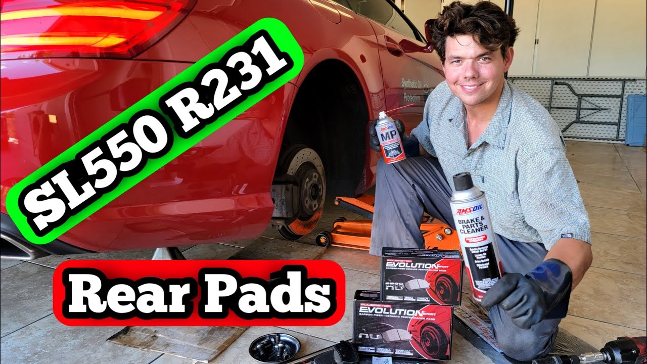 SL550 R231 Rear Brake Pad install AMSOIL Parts Cleaner & MP