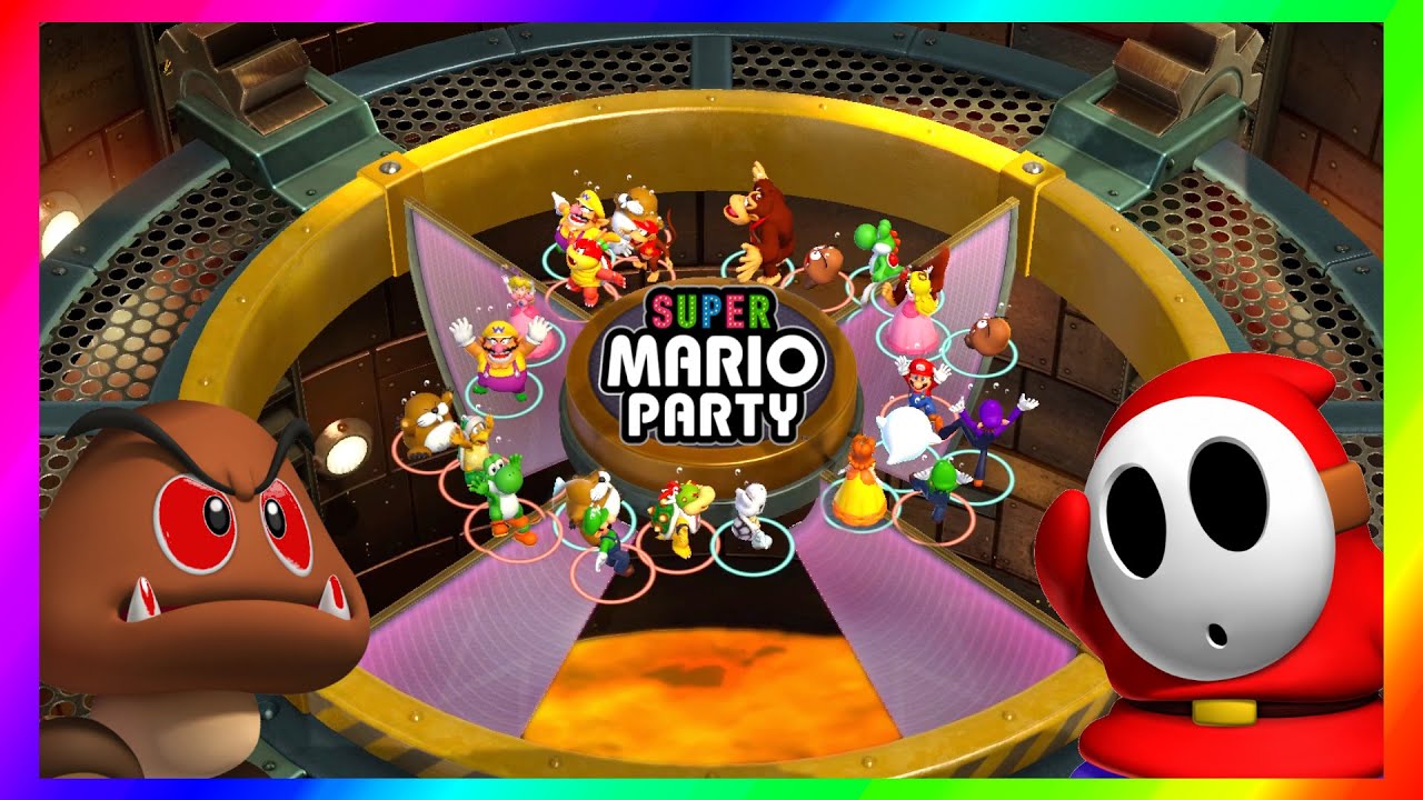 Super Mario Party Minigames #572 Goomba vs Shy Guy vs Bowser vs Monty mole