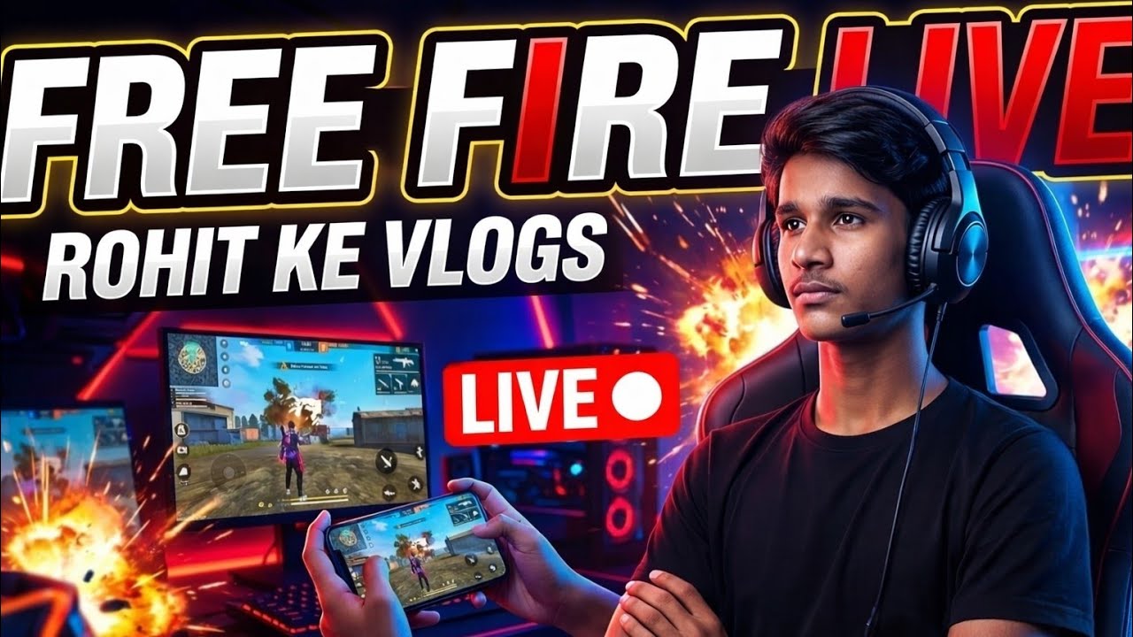 FREE FIRE LIVE 🔴 | Rohit Ke Vlogs | Custom Room + Rank Push