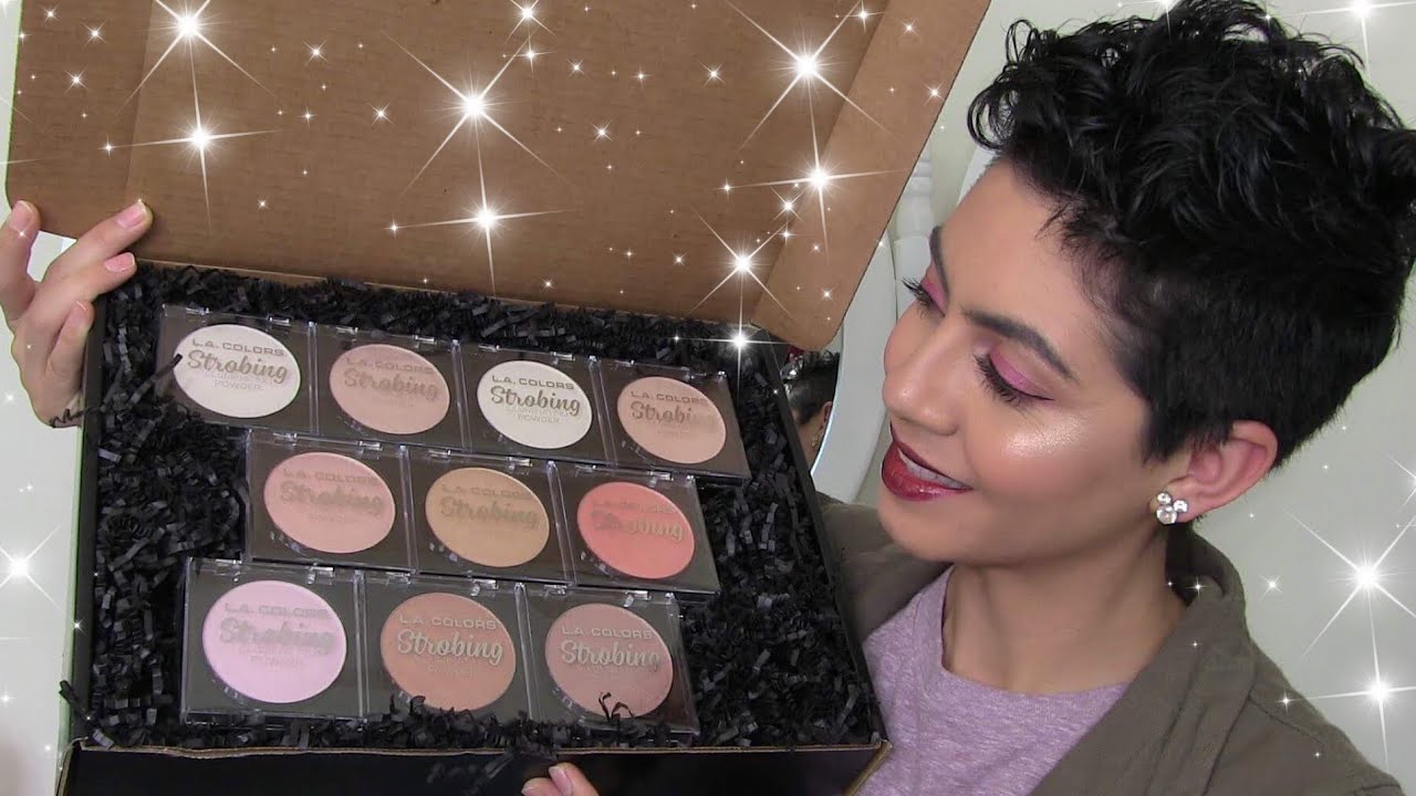 L.A. COLORS STROBING ILUMINATING POWDER / SWATCHES / RESEÑA