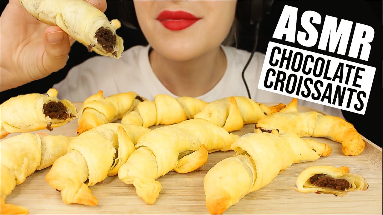 ASMR HOMEMADE CHOCOLATE CROISSANTS SWEETS DESSERT MUKBANG EATING SOUNDS No Talking 먹방 | Kasmia ASMR