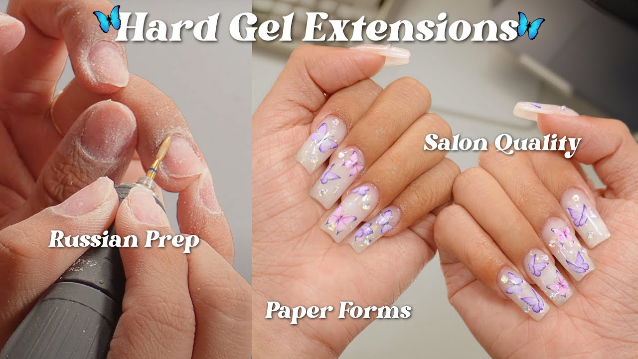 Hard Gel Extensions Using Paper Forms | Russian Nail Prep Tutorial ♡
