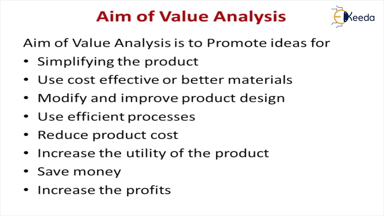 Significance of Value Analysis -Value Engineering and Value Analysis - Industrial Engineering