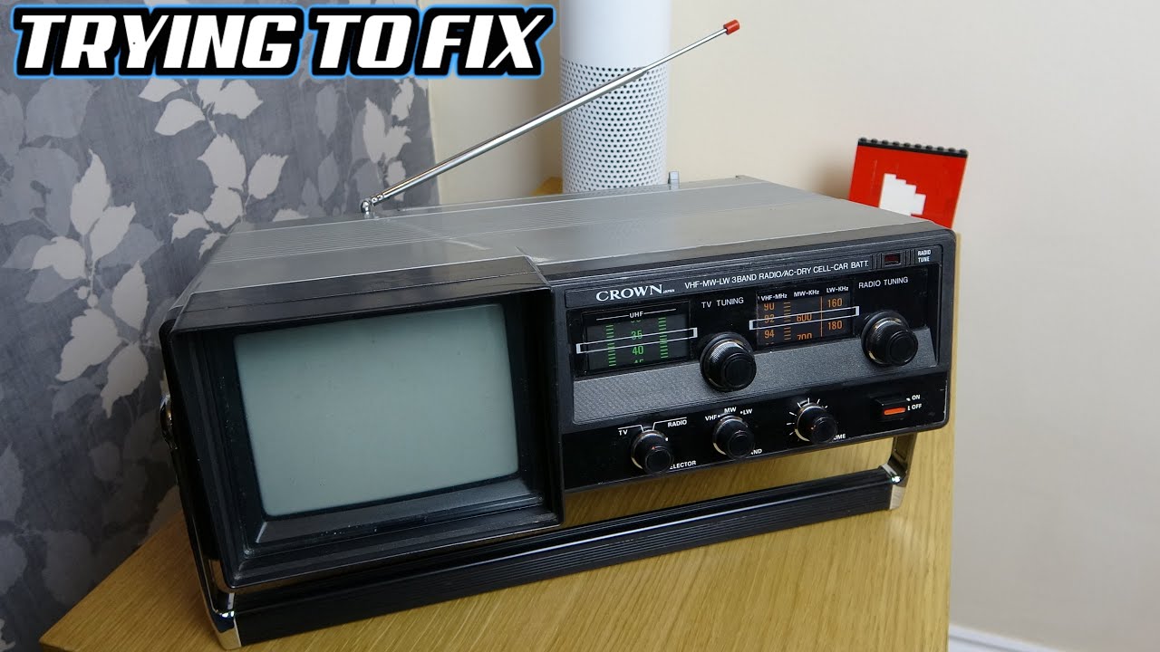 Stunning but BROKEN eBay 1978 CROWN Portable TV / Radio 5TV-65R - TRYING TO FIX