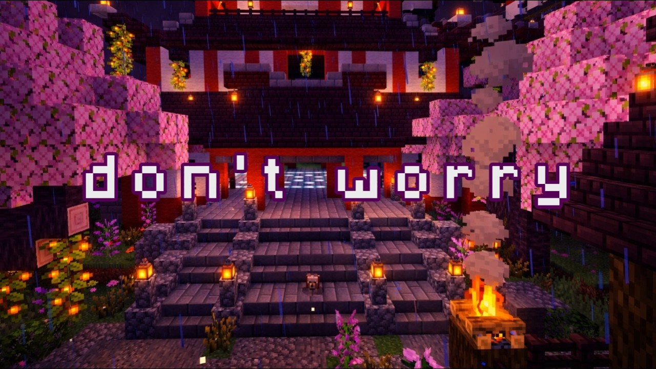 Don’t Worry | 8 Hours Minecraft Music + Soft Rain (No Talking)