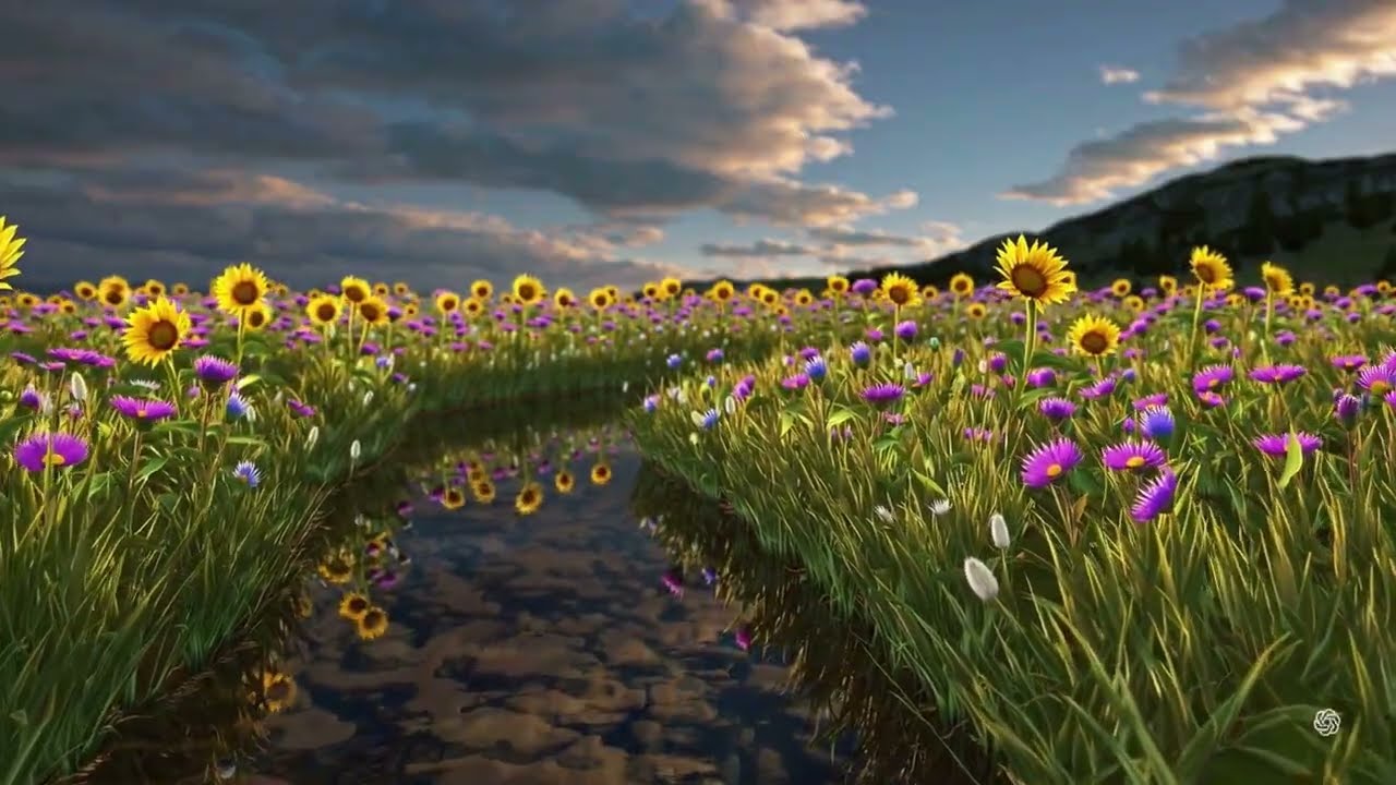 Wildflower Meadow Soundscape — Stress Relief Ambient Music (1 Hour)