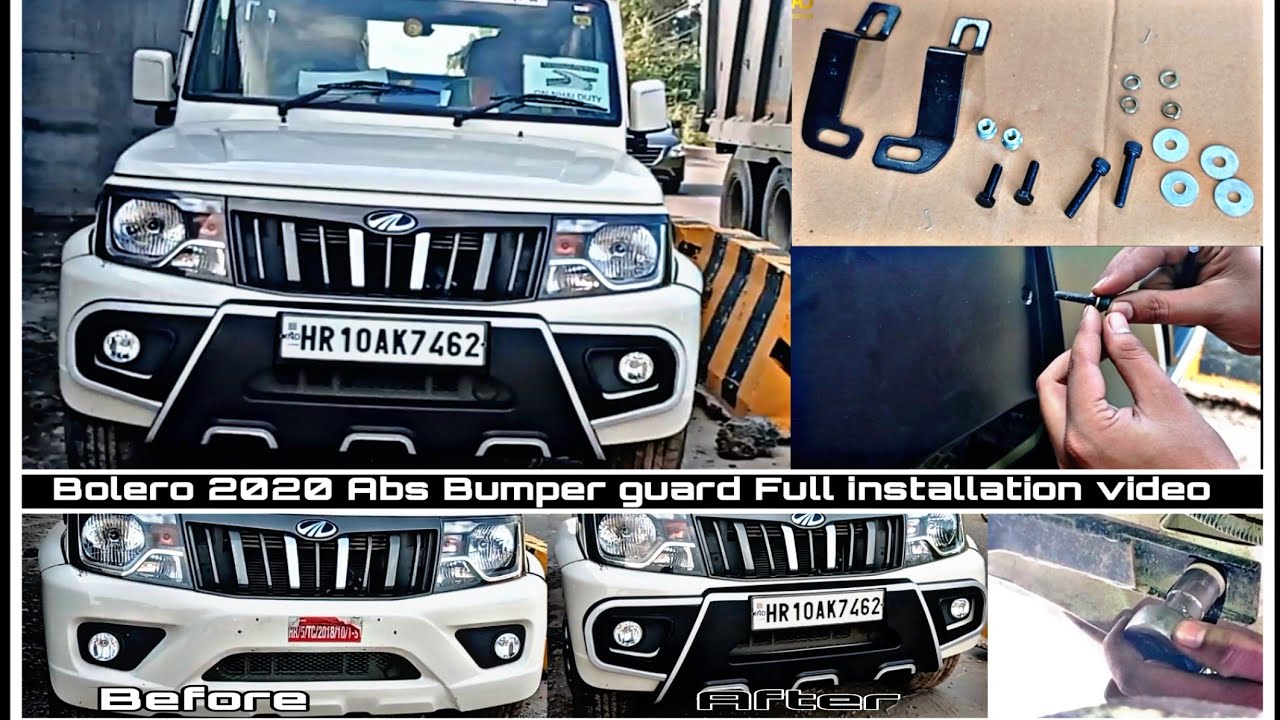 Bolero 2020  Bs6 Abs Bumper guard || Car Accessories || Full installation video