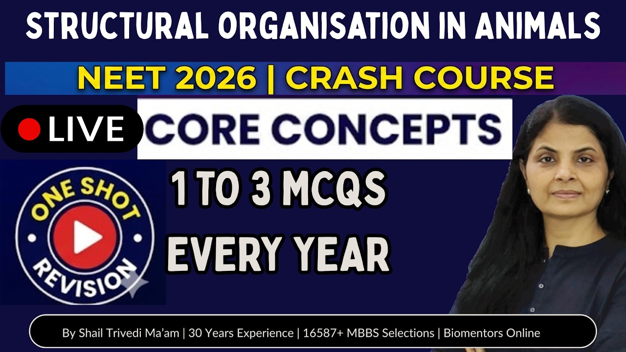 Structural Organisation in Animals | NEET 2026 | Crash Course | One Shot Revision | Shail Ma’am