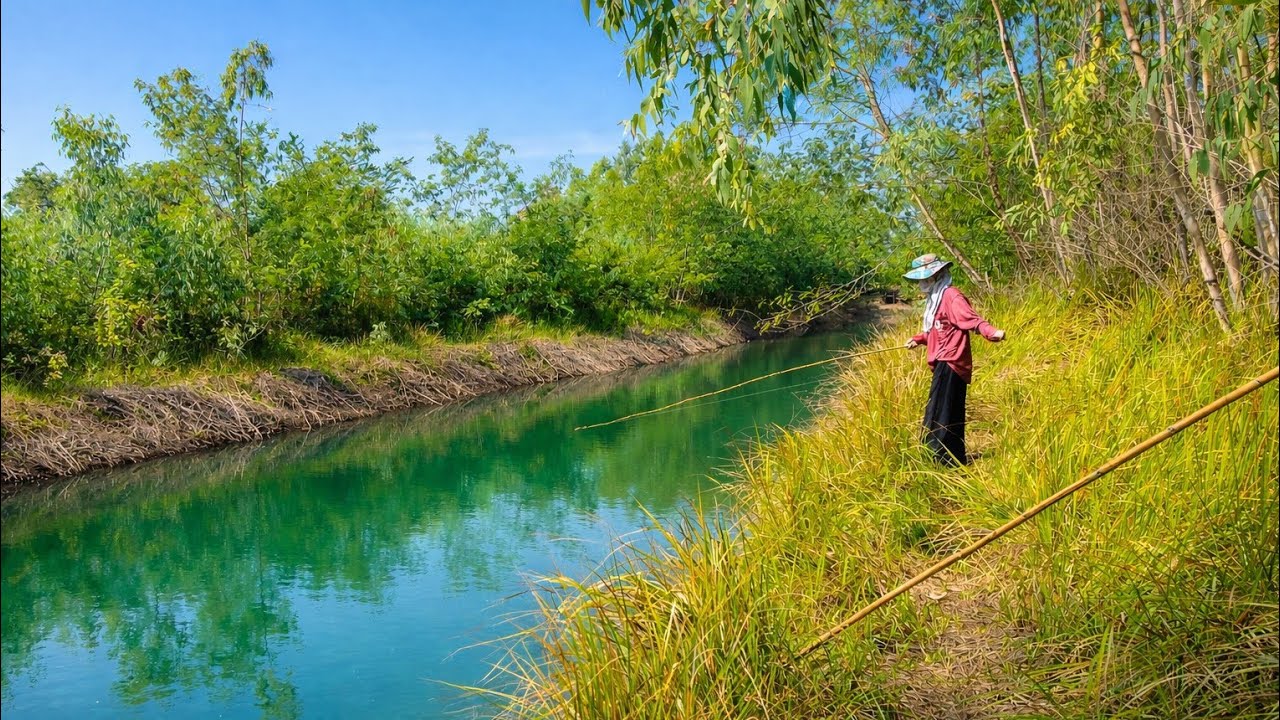 fishing ตกปลาหมายคลองธรรมชาติ บ่หมานๆ ชมผักหวานแทนเด้อพี่น้อง | พัชญ์ พาชิว