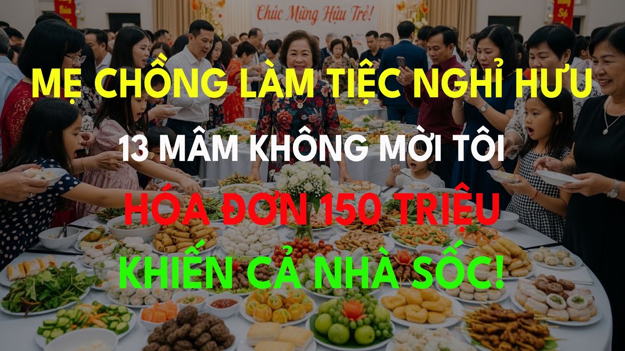 Mẹ Chồng Làm Tiệc Nghỉ Hưu 13 Mâm Không Mời Tôi – Hóa Đơn 150 Triệu Khiến Cả Nhà Sốc!