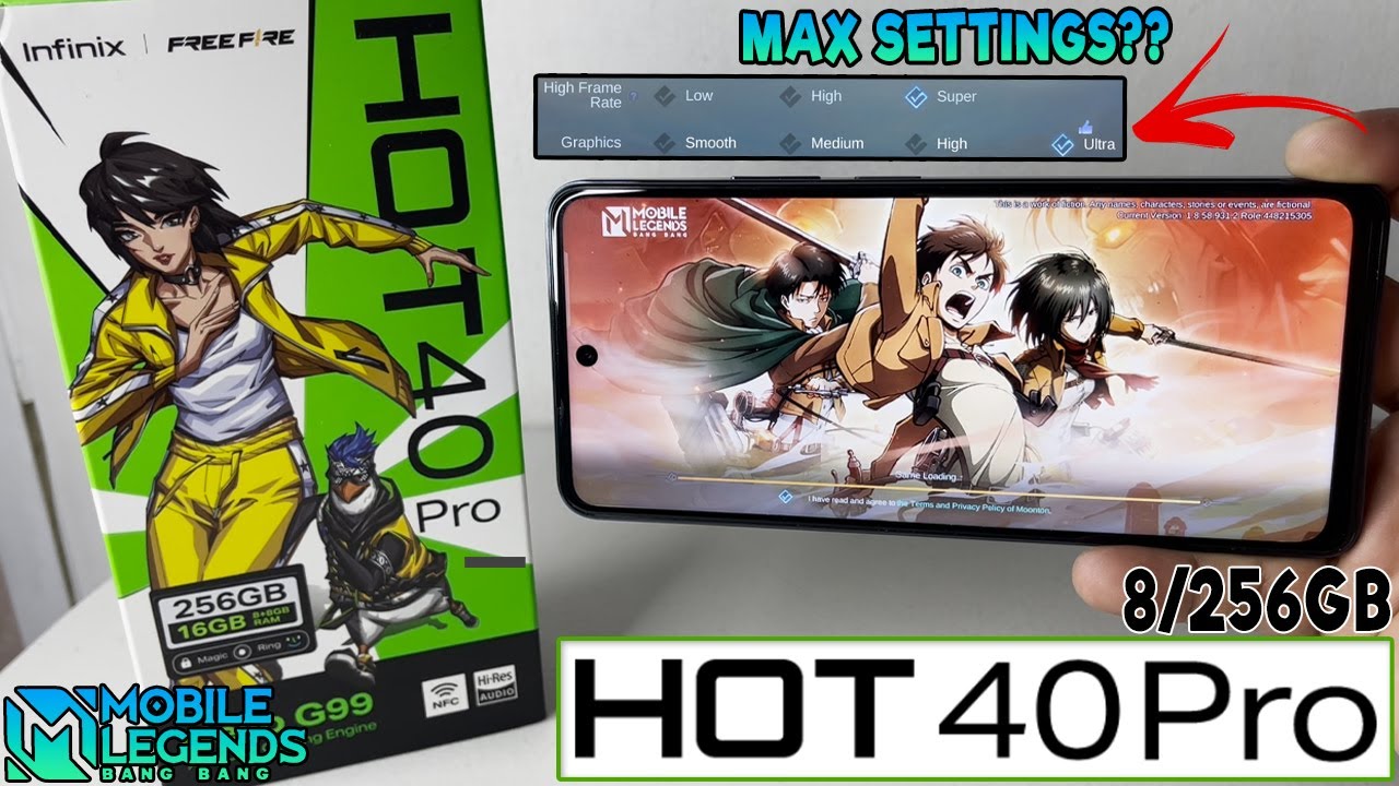 INFINIX Hot 40 Pro (8/256) || Mobile Legends: Bang Bang GAME TEST | 120Hz | MAX SETTING PERFORMANCE?