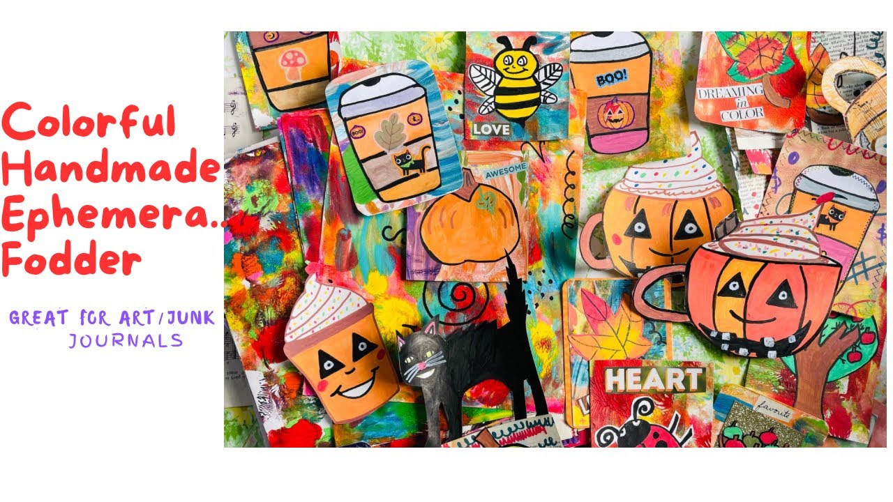 Colorful Handmade Ephemera, Fodder, Embellishments for your Art/Junk Journals&hellip;