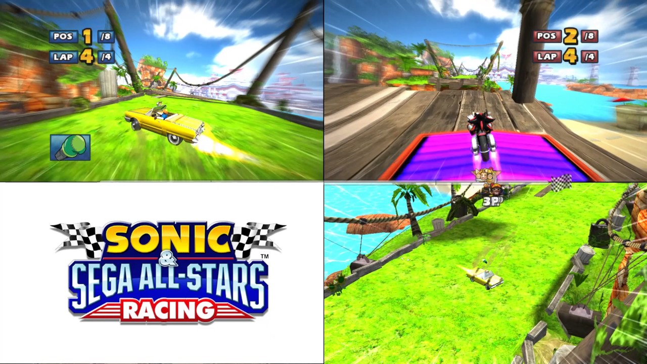 Sonic & Sega all Star Racing split screen lost palace tournament