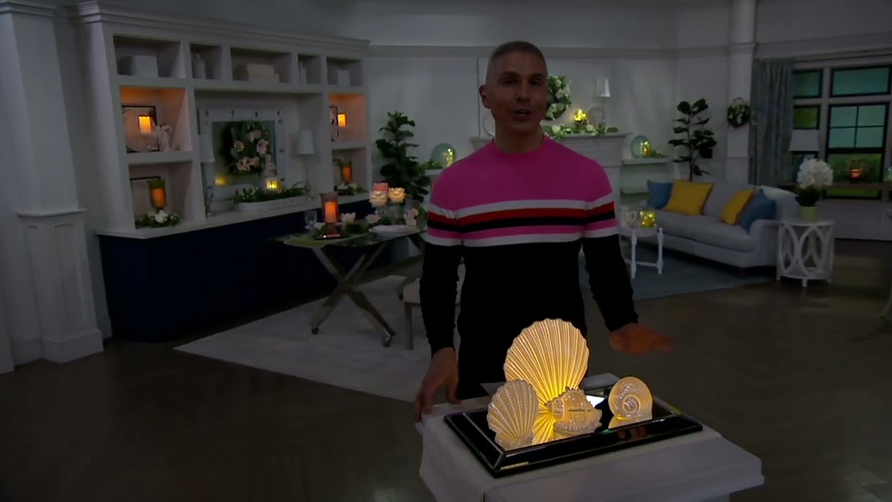 S/3 Illuminated Porcelain Shells with Pearl Finish by Valerie on QVC