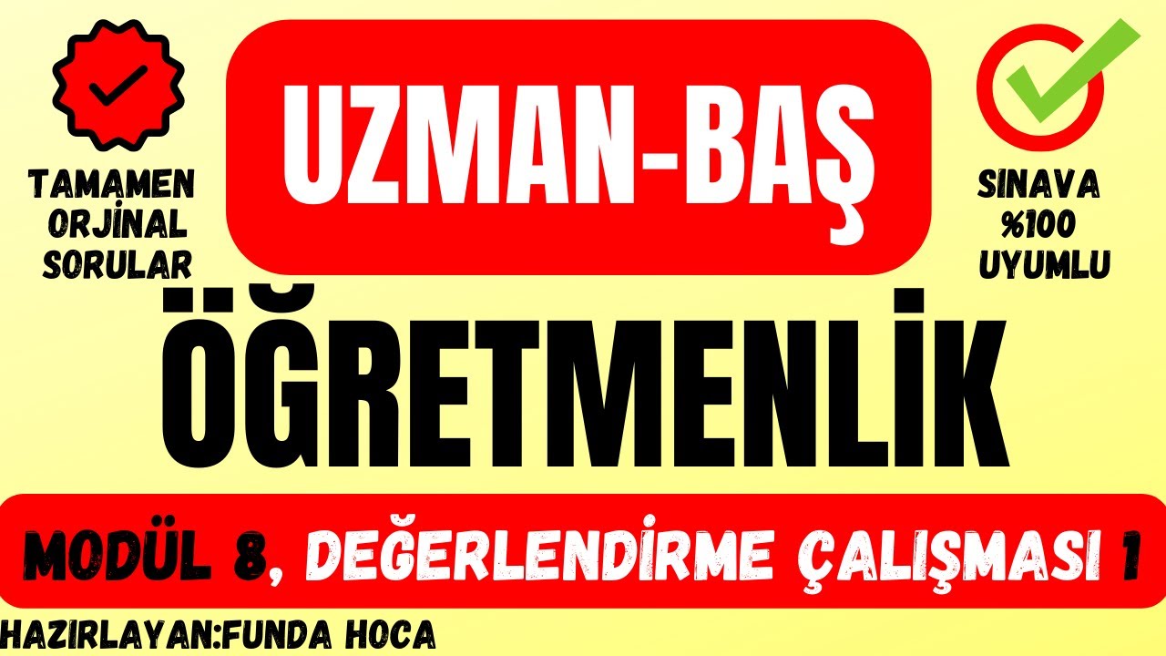 Modül 8 Dijital Yetkinlik Değerlendirme Soru ve Cevapları 1 #başöğretmenlik #uzmanöğretmenlik