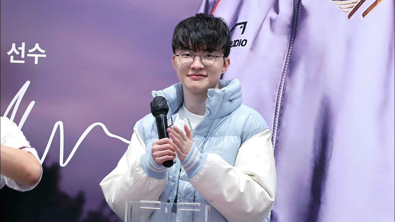 [4K] 포브스 선정 하늘색이 잘 받는 남자 1위 T1 페이커 @골스튜디오 월즈 우승 FAKER 팬미팅 241109 솜사탕혁 캔디바혁