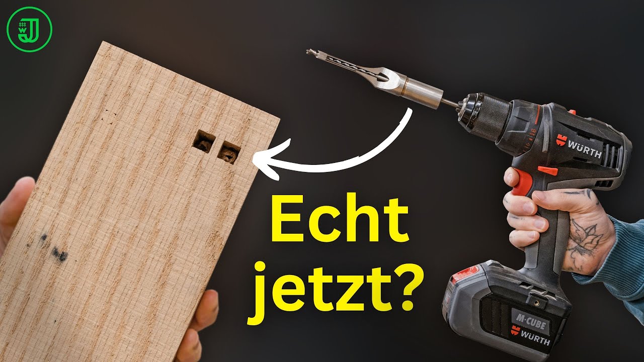 Der einfachste Weg ECKIGE LÖCHER zu bohren 👉 mit dem AKKUSCHRAUBER! | Jonas Winkler