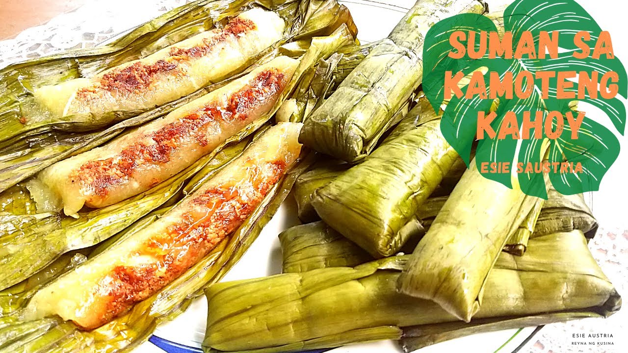 Suman Kamoteng Kahoy with Latik