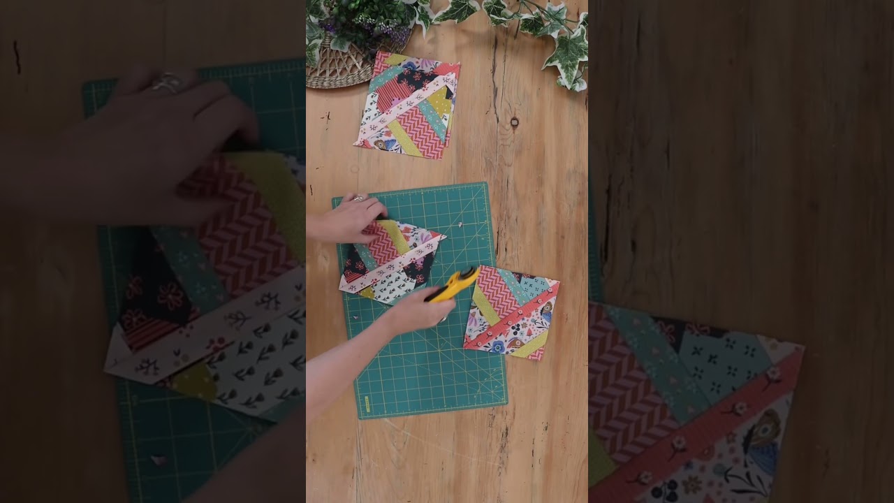 Let&rsquo;s sew a hidden wells quilt block using 7 strips of fabric 🪡 #quiltblock #sewing