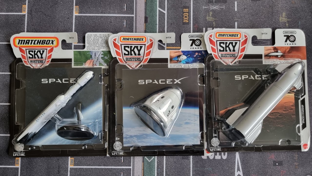 Matchbox sky busters SpaceX models! Unboxing and Review! Diecast models.