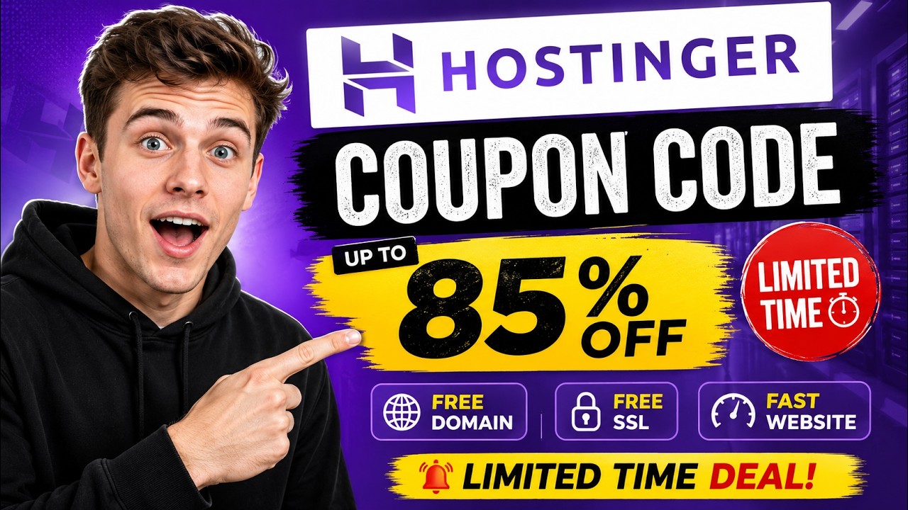 Hostinger Coupon Code 2026 🔥 Get Up to 85% OFF + Free Domain (Limited Time Deal!)